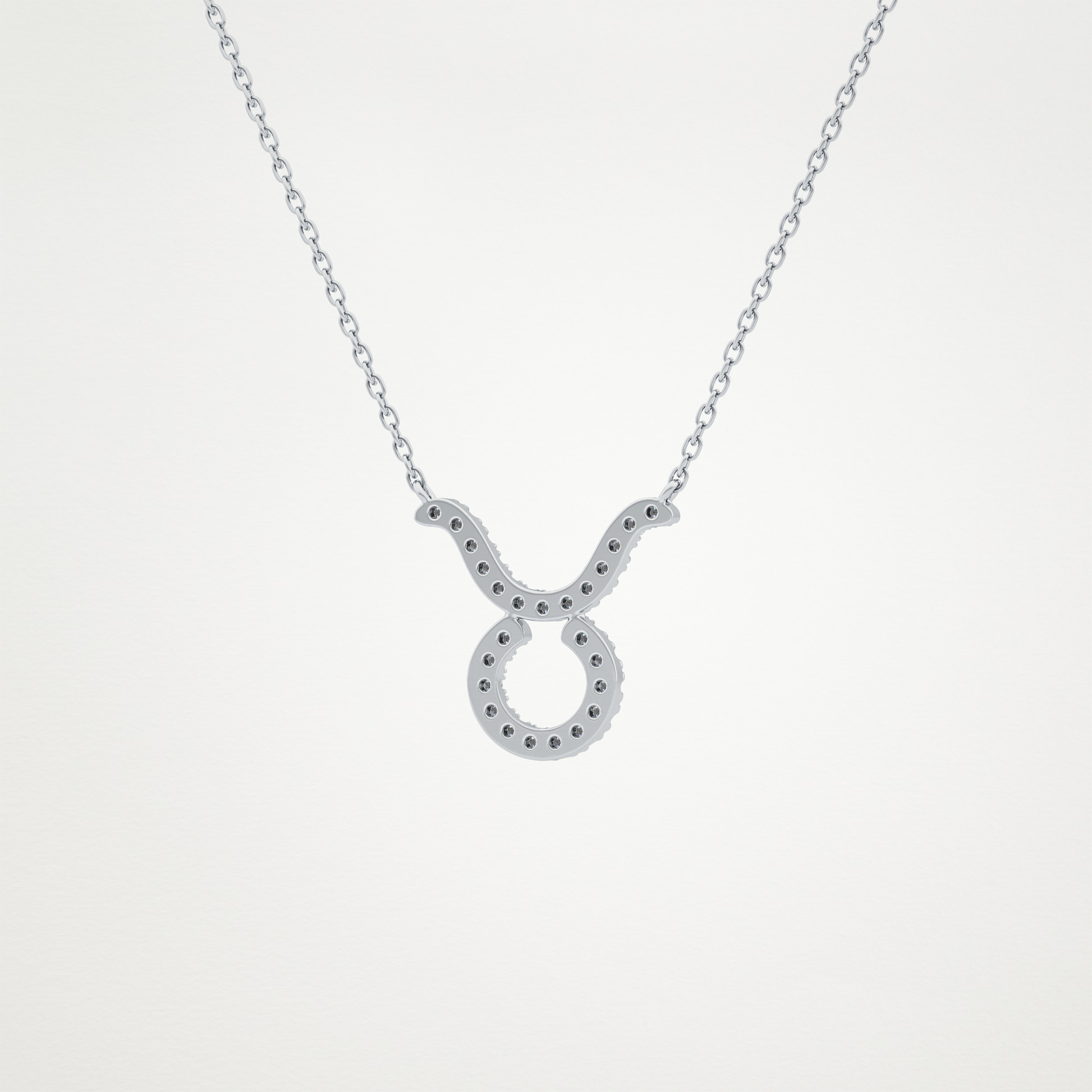 0.12 TCW Round Lab Grown Diamond Taurus Zodiac Sign Necklace