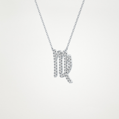 0.204 TCW Round Lab Grown Diamond Virgo Zodiac Sign Necklace