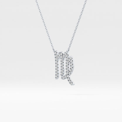 0.204 TCW Round Lab Grown Diamond Virgo Zodiac Sign Necklace