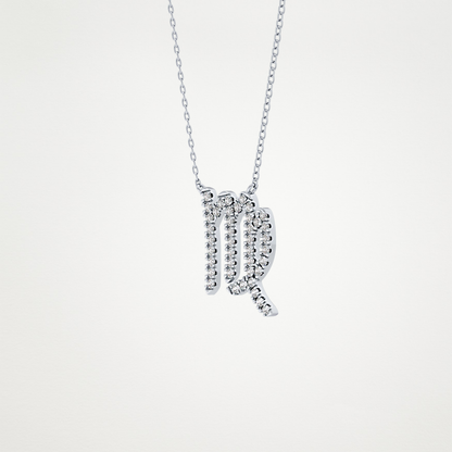 0.204 TCW Round Lab Grown Diamond Virgo Zodiac Sign Necklace