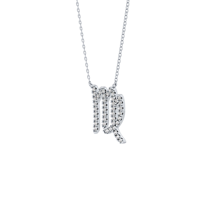 0.204 TCW Round Lab Grown Diamond Virgo Zodiac Sign Necklace