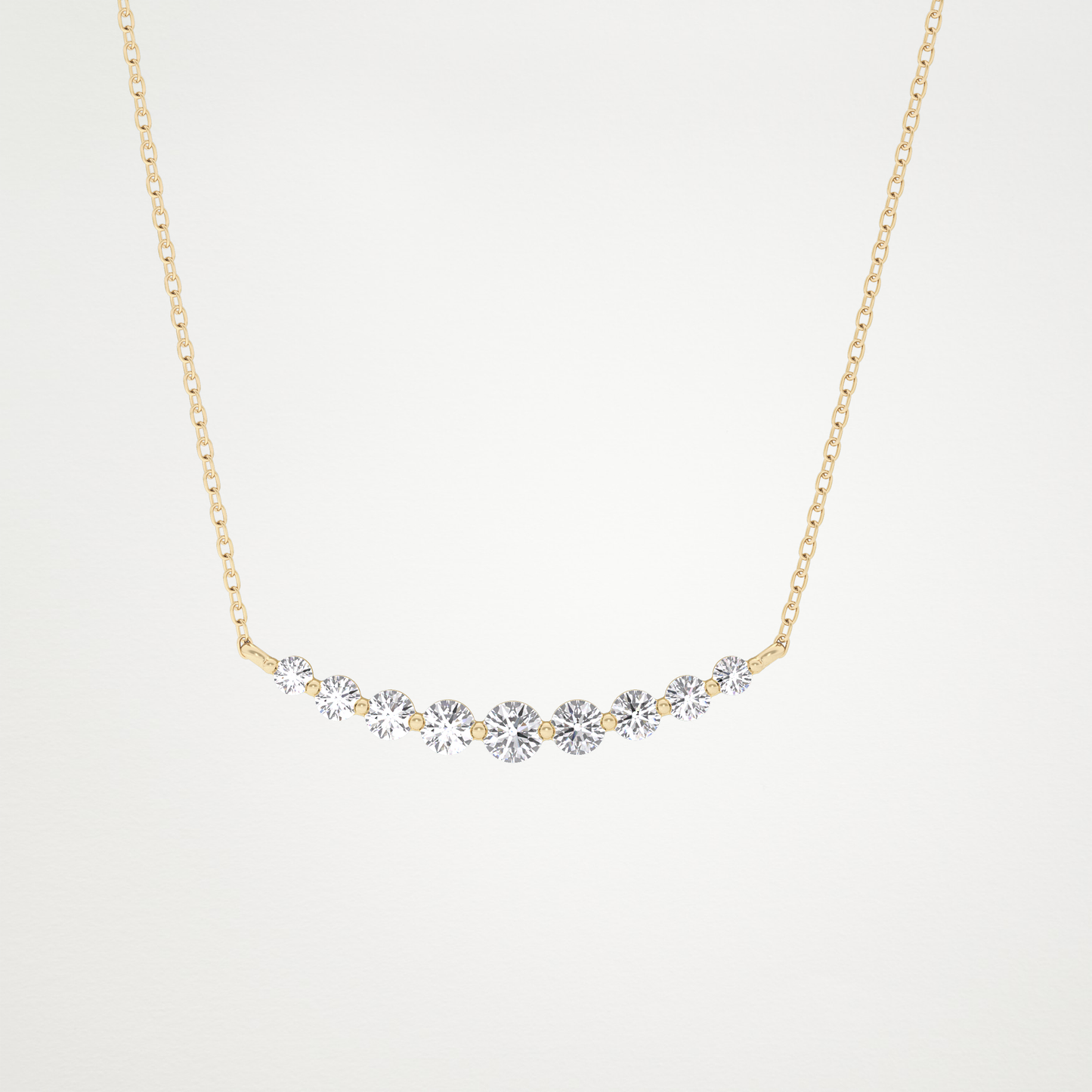 0.413 TCW Round Lab Grown Diamond Multiple Stone Necklace
