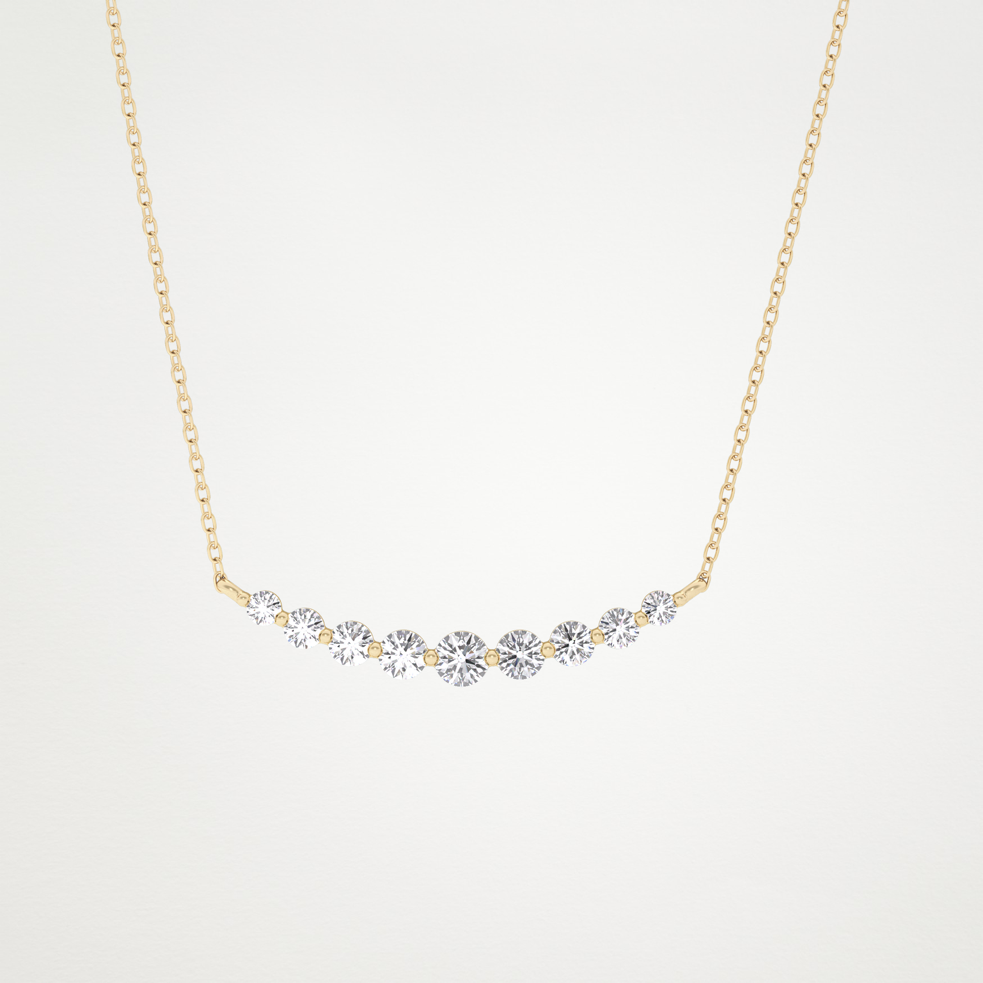 0.413 TCW Round Lab Grown Diamond Multiple Stone Necklace