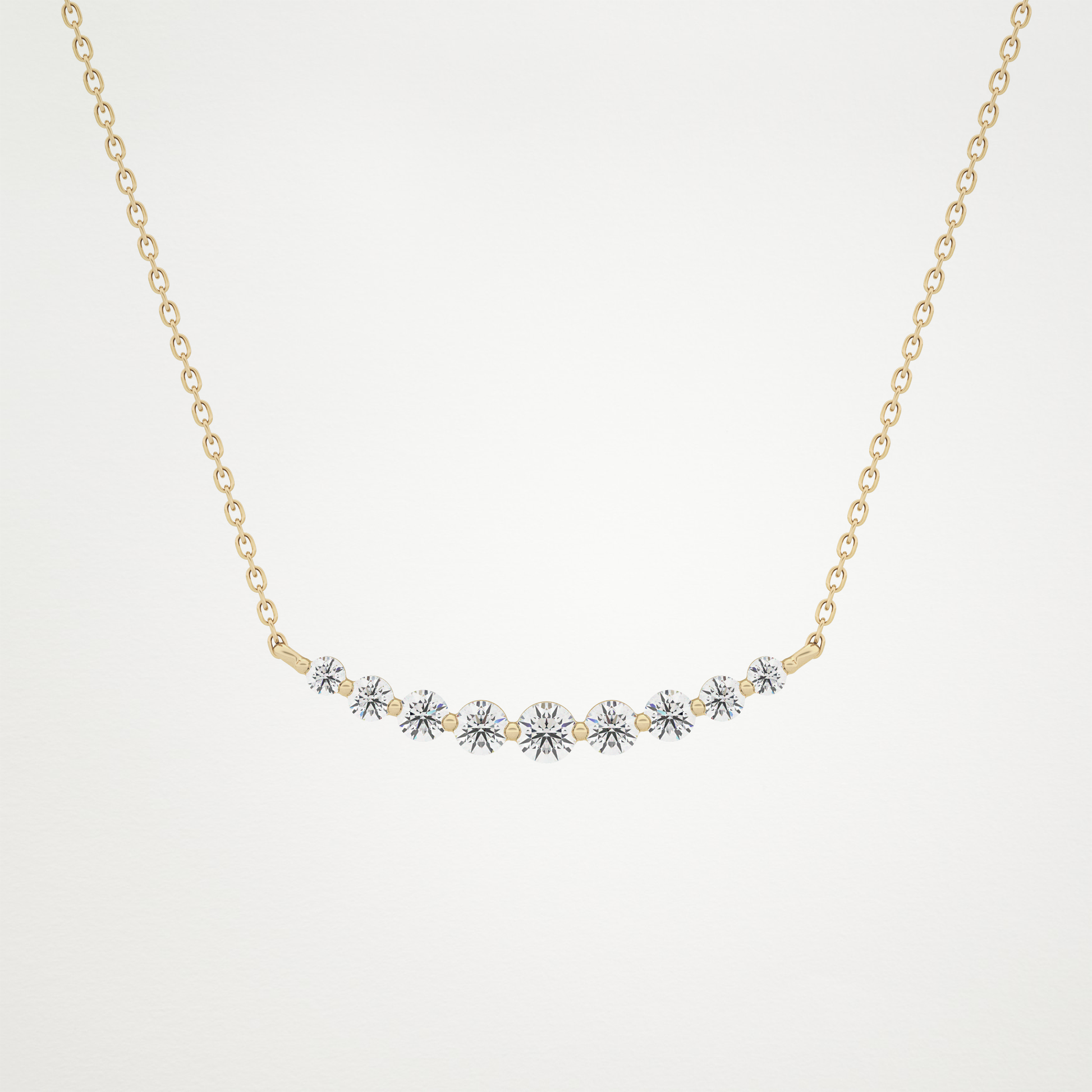 0.413 TCW Round Lab Grown Diamond Multiple Stone Necklace