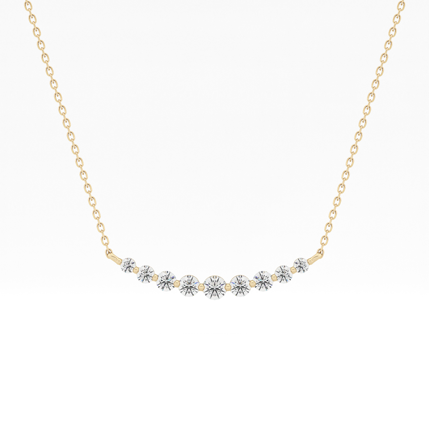 0.413 TCW Round Lab Grown Diamond Multiple Stone Necklace