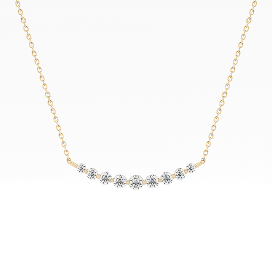 0.413 TCW Round Lab Grown Diamond Multiple Stone Necklace
