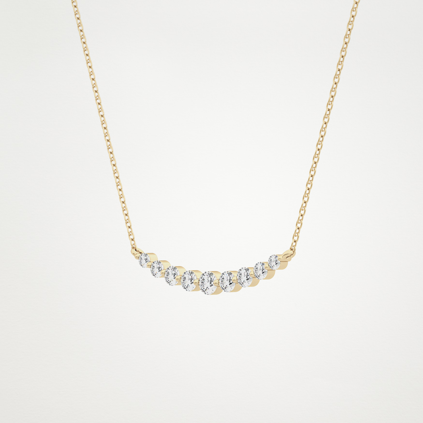 0.413 TCW Round Lab Grown Diamond Multiple Stone Necklace