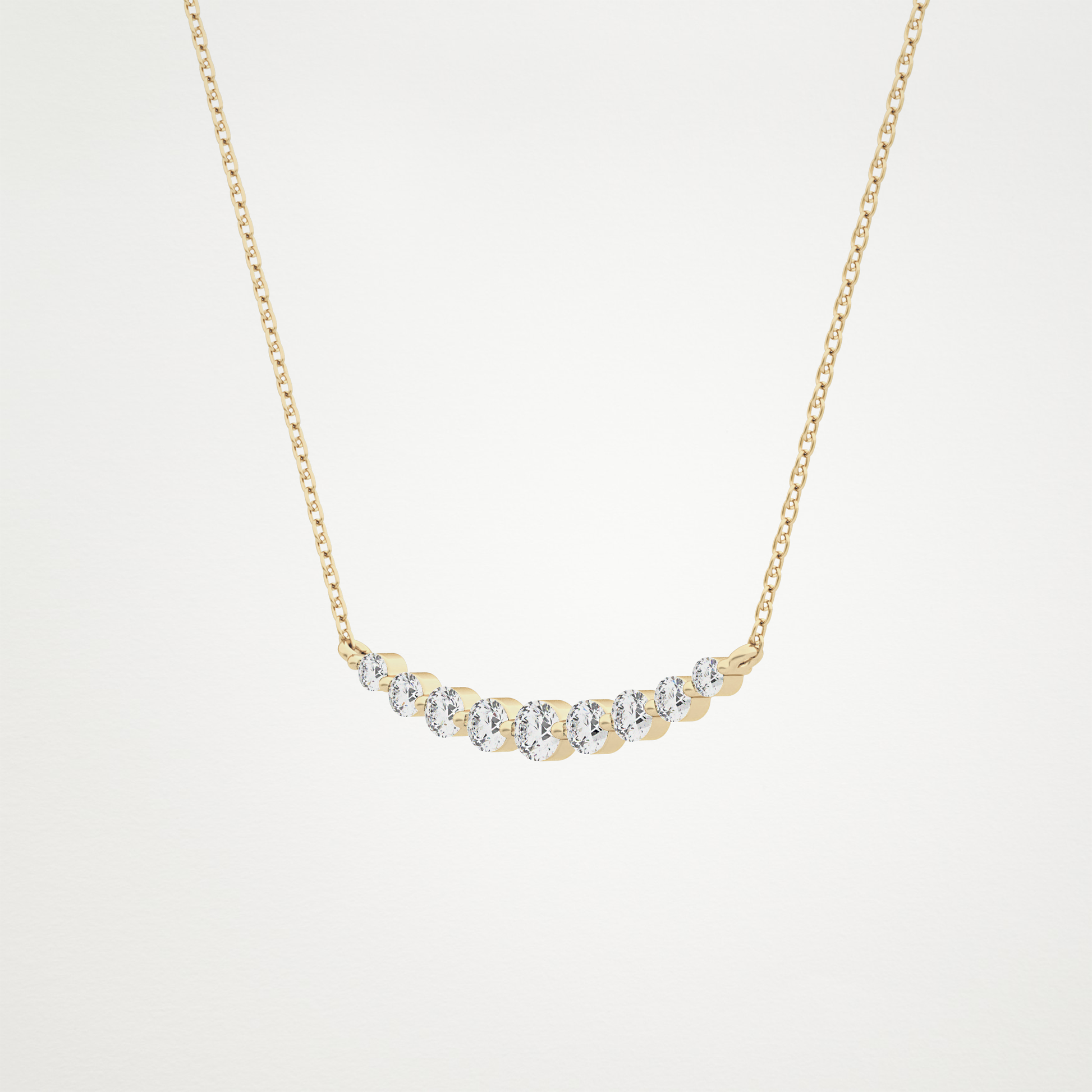 0.413 TCW Round Lab Grown Diamond Multiple Stone Necklace