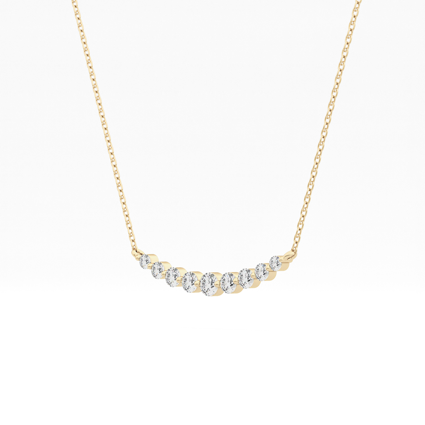 0.413 TCW Round Lab Grown Diamond Multiple Stone Necklace
