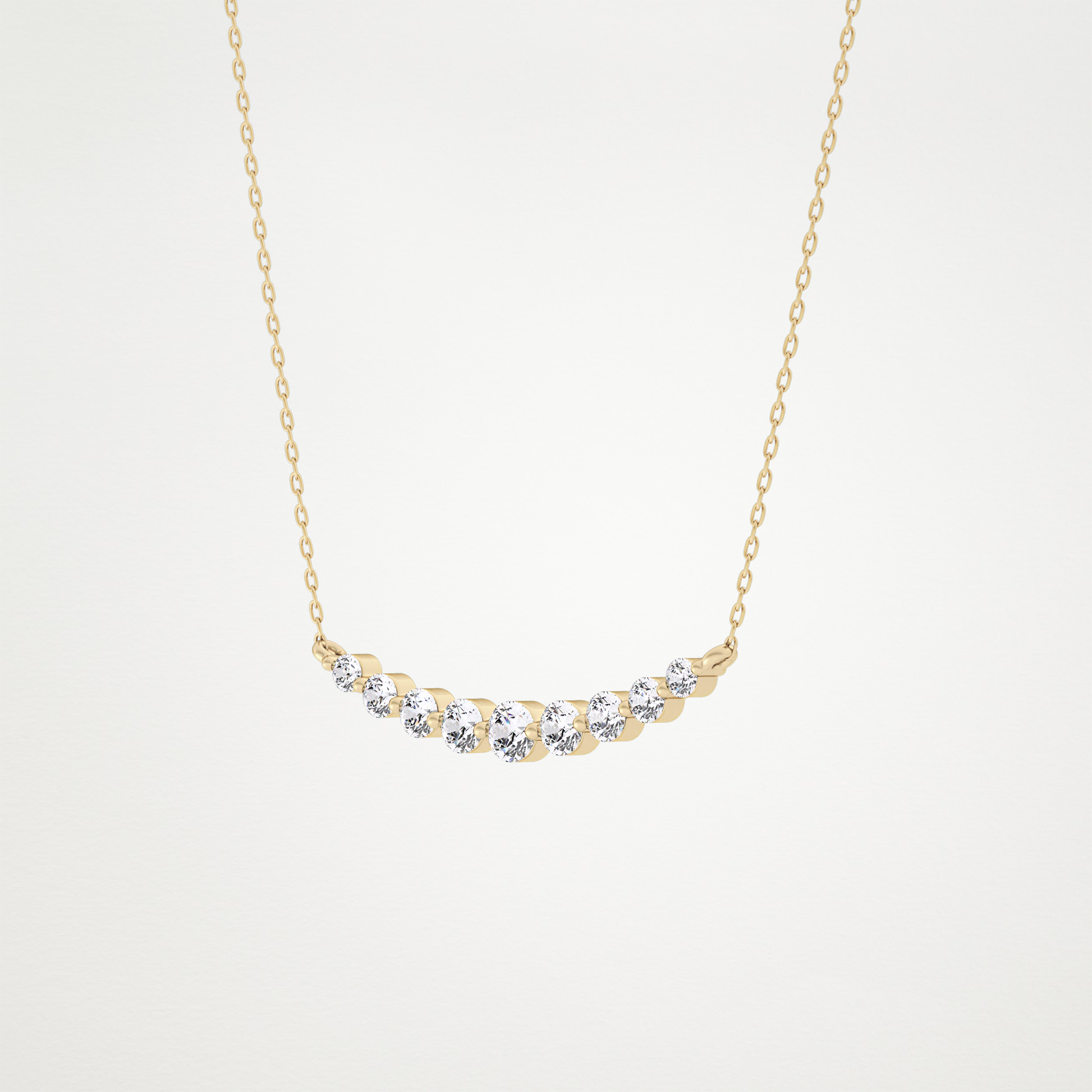 0.413 TCW Round Lab Grown Diamond Multiple Stone Necklace