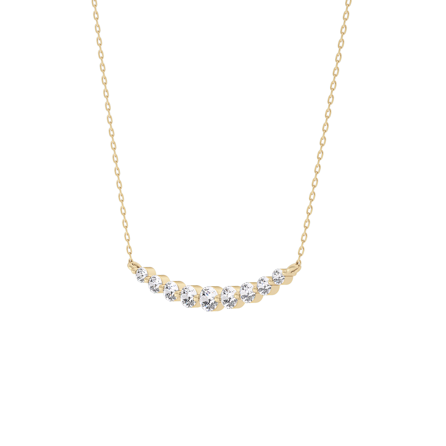 0.413 TCW Round Lab Grown Diamond Multiple Stone Necklace