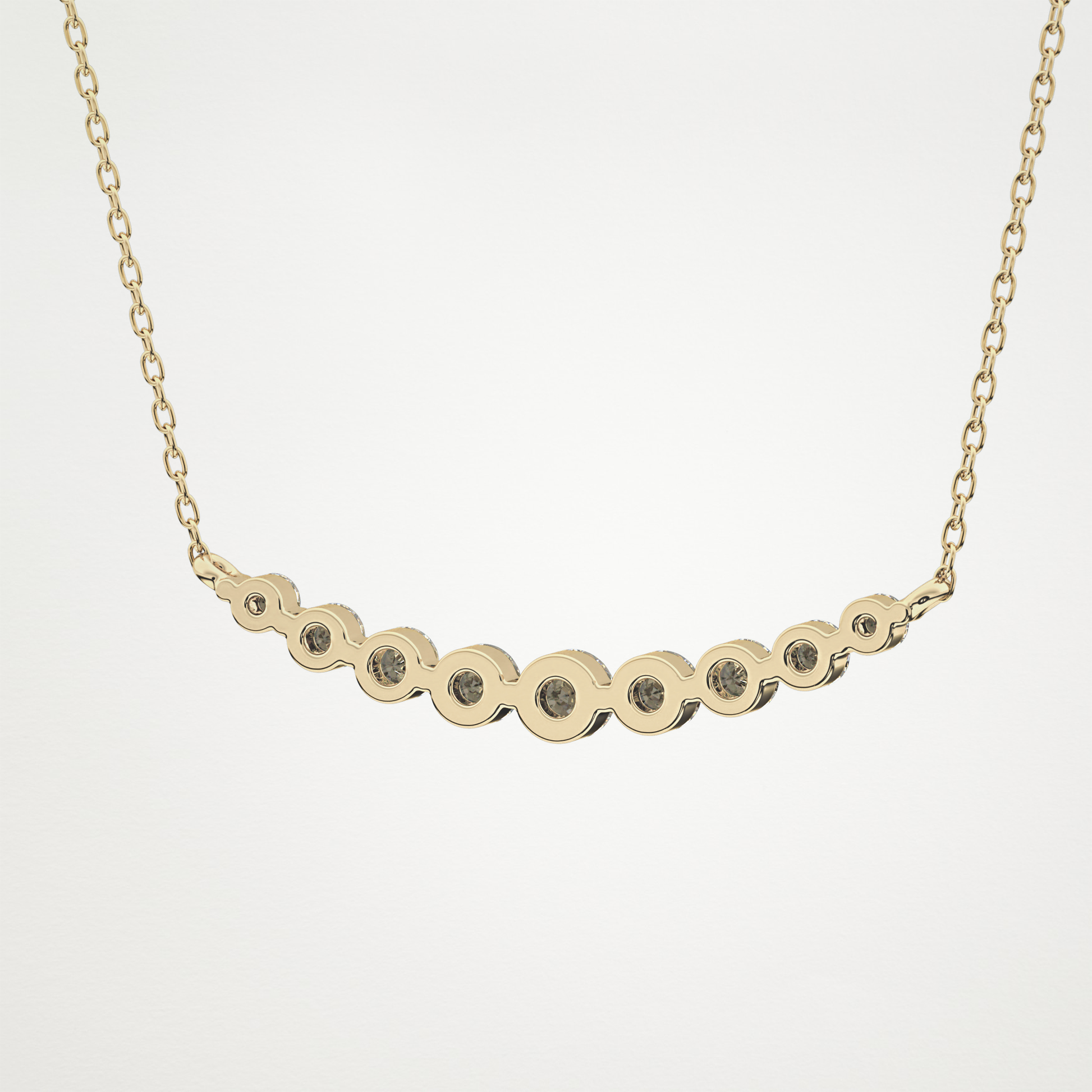 0.413 TCW Round Lab Grown Diamond Multiple Stone Necklace