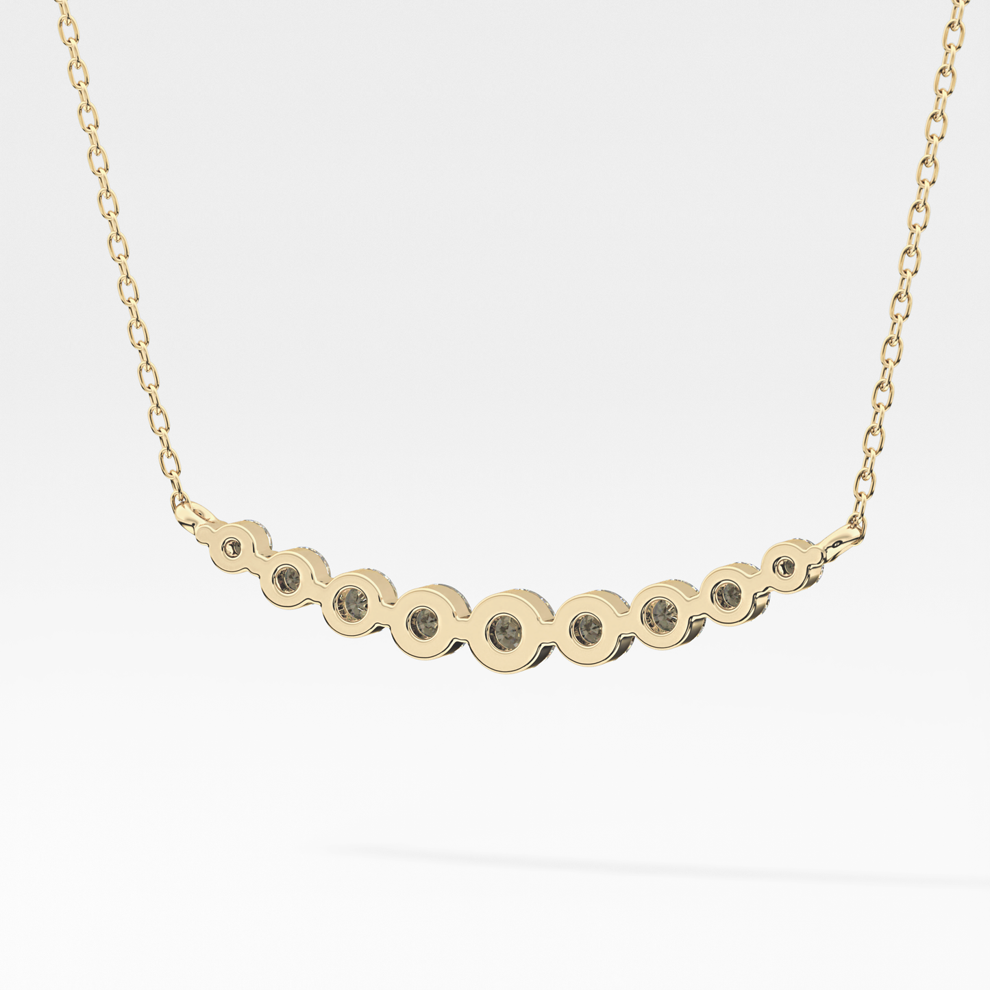 0.413 TCW Round Lab Grown Diamond Multiple Stone Necklace