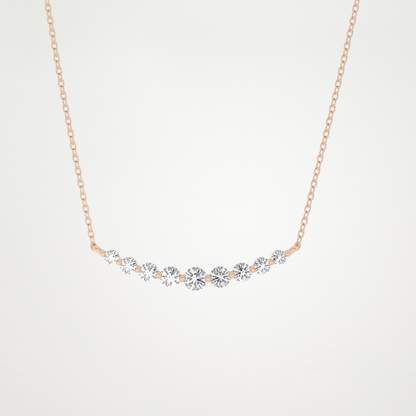 0.413 TCW Round Lab Grown Diamond Multiple Stone Necklace