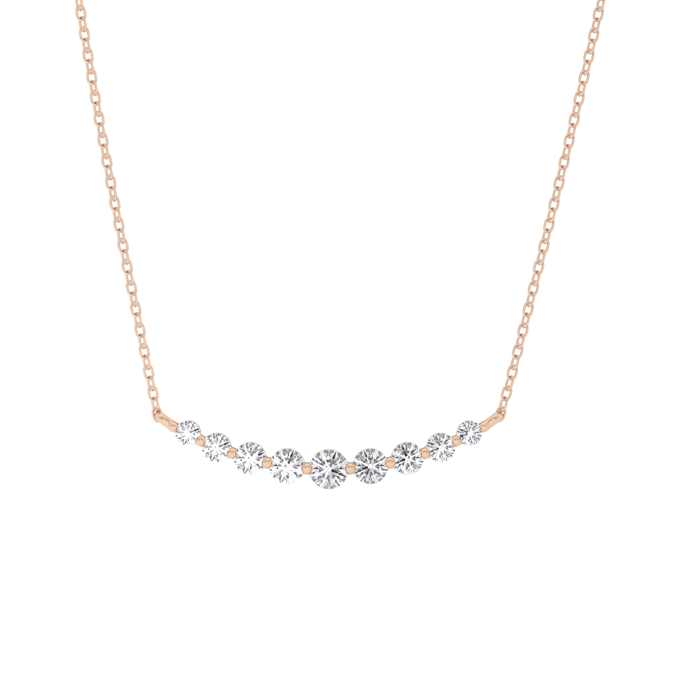 0.413 TCW Round Lab Grown Diamond Multiple Stone Necklace