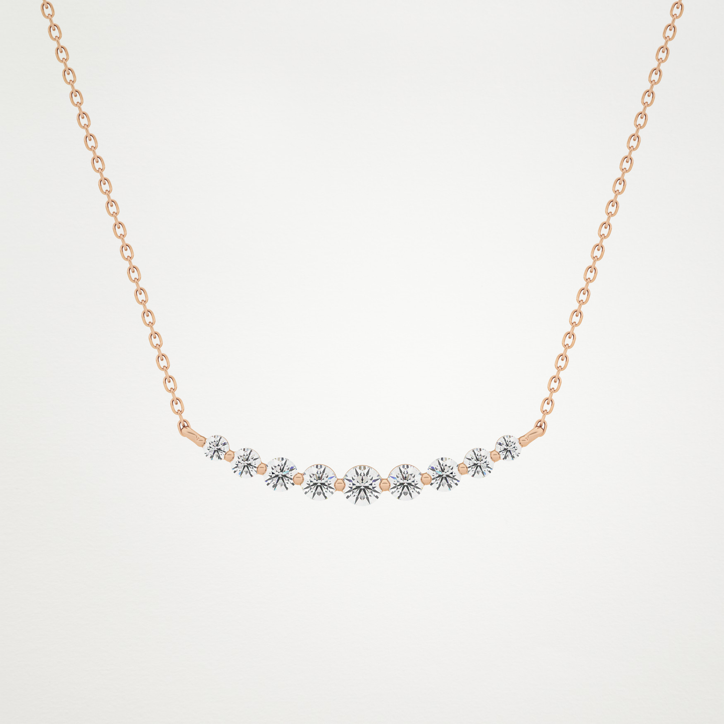 0.413 TCW Round Lab Grown Diamond Multiple Stone Necklace