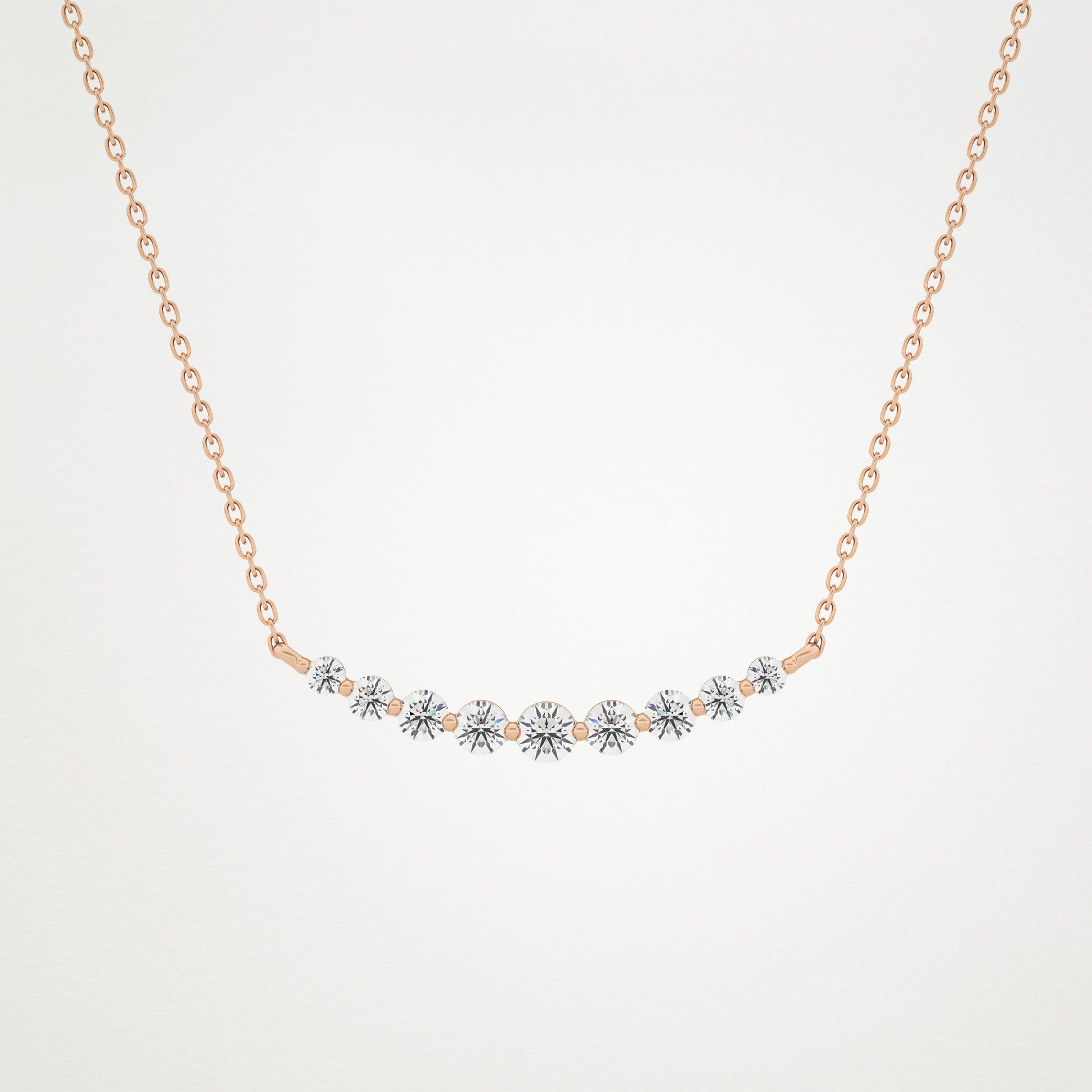 0.413 TCW Round Lab Grown Diamond Multiple Stone Necklace