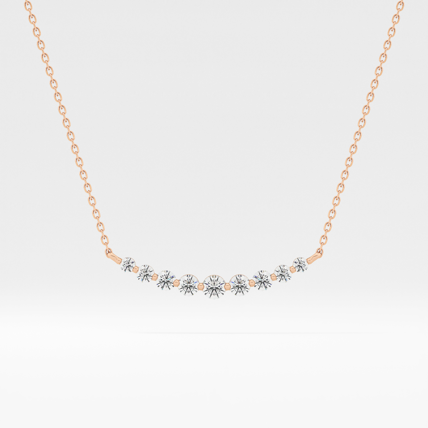 0.413 TCW Round Lab Grown Diamond Multiple Stone Necklace