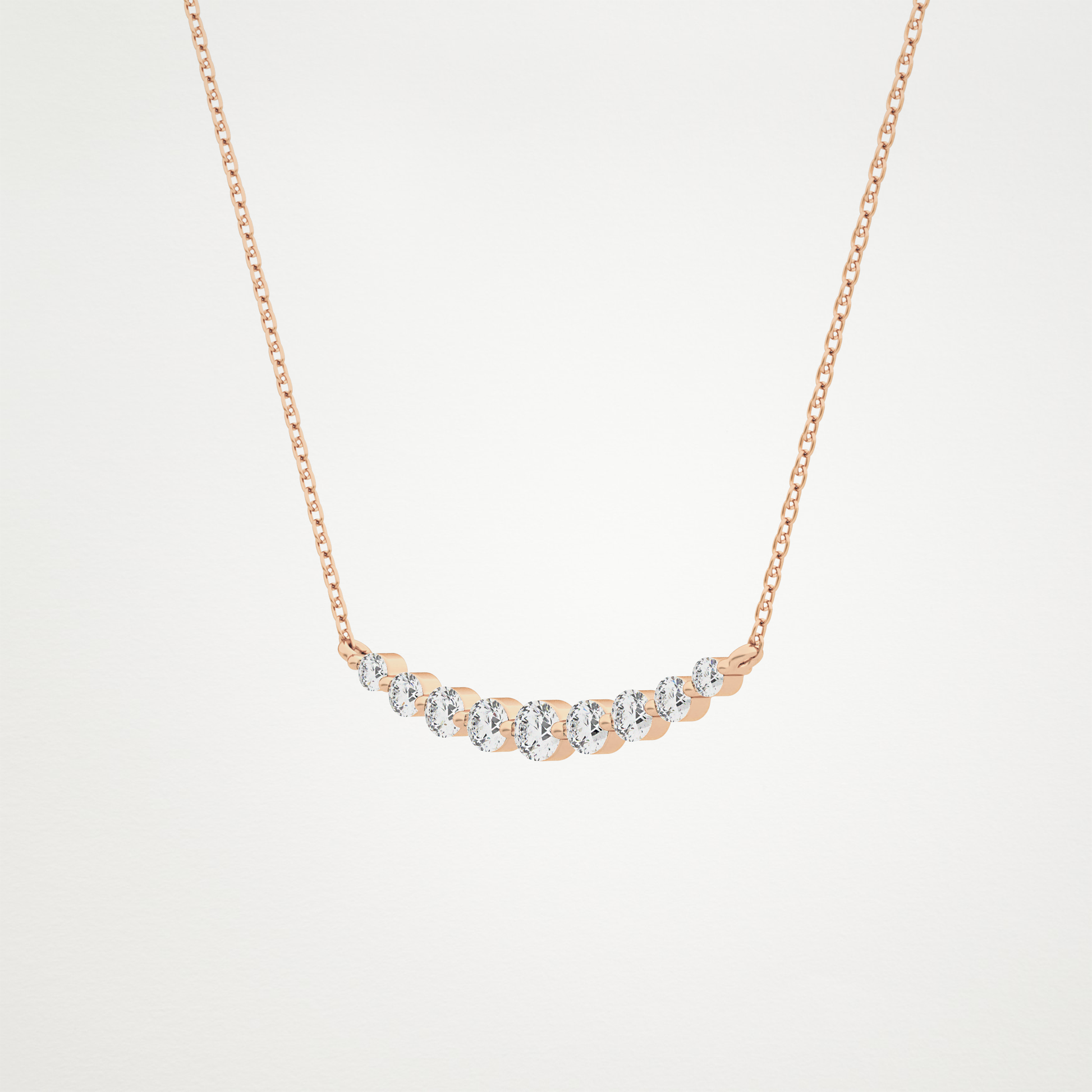 0.413 TCW Round Lab Grown Diamond Multiple Stone Necklace