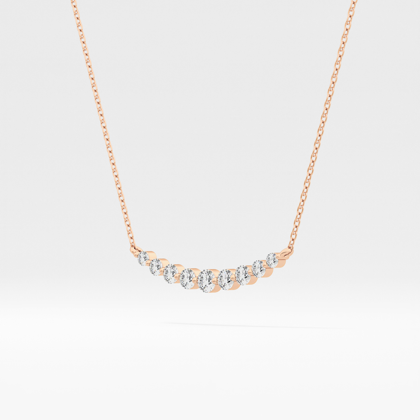 0.413 TCW Round Lab Grown Diamond Multiple Stone Necklace