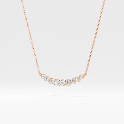 0.413 TCW Round Lab Grown Diamond Multiple Stone Necklace