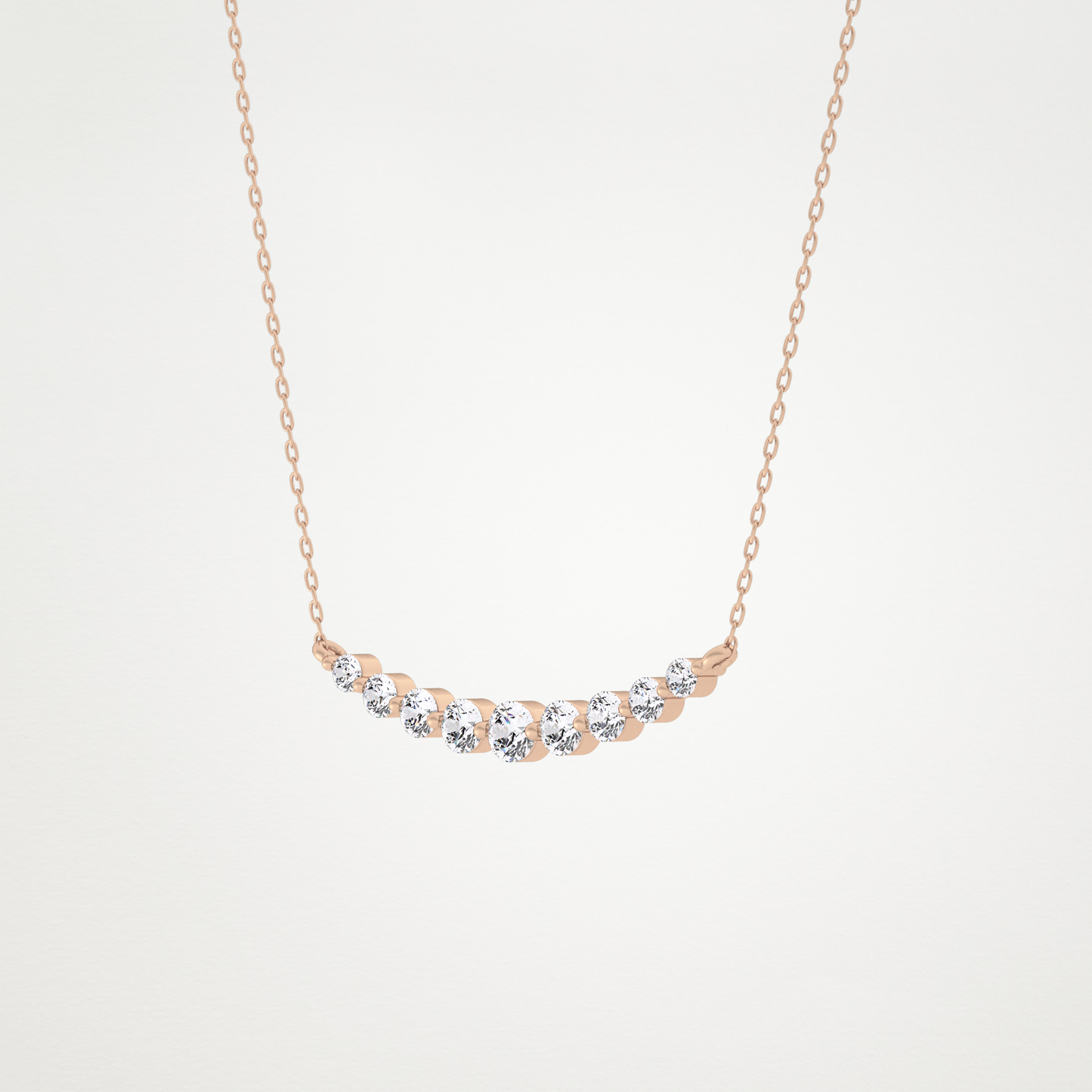 0.413 TCW Round Lab Grown Diamond Multiple Stone Necklace