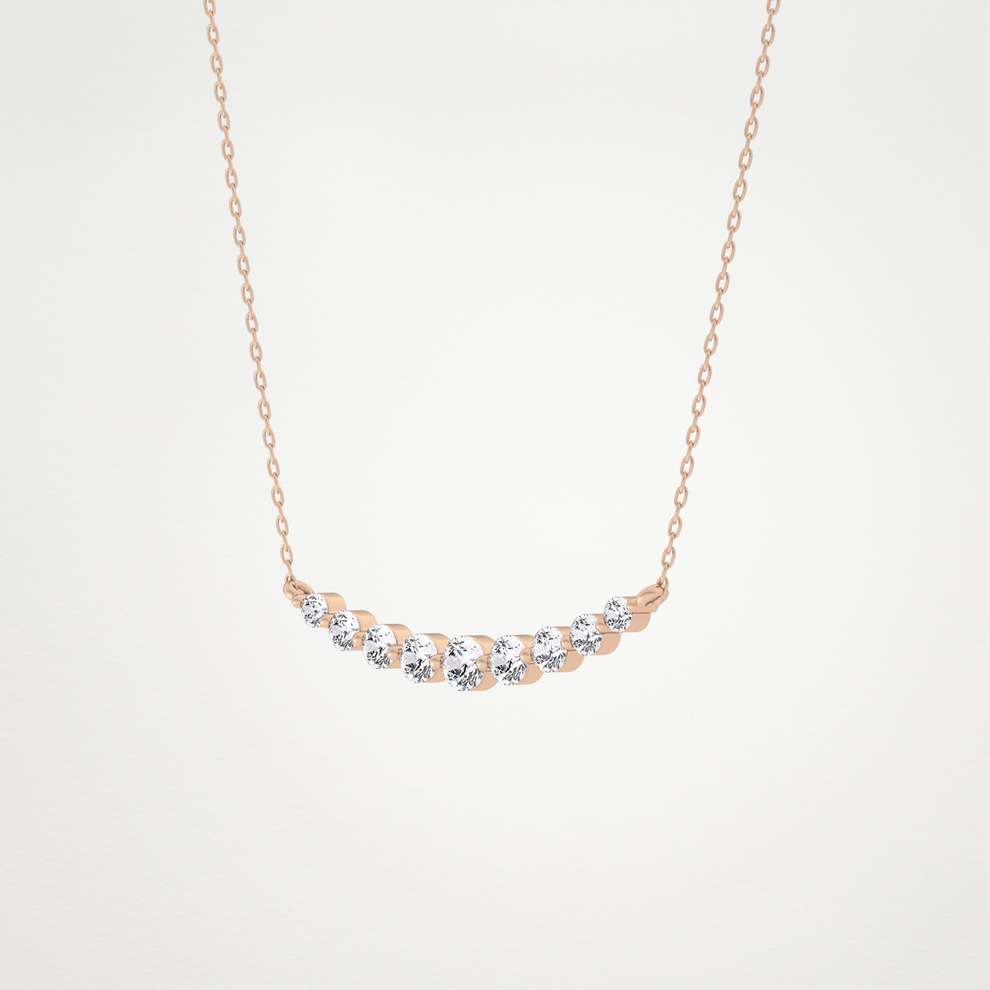 0.413 TCW Round Lab Grown Diamond Multiple Stone Necklace