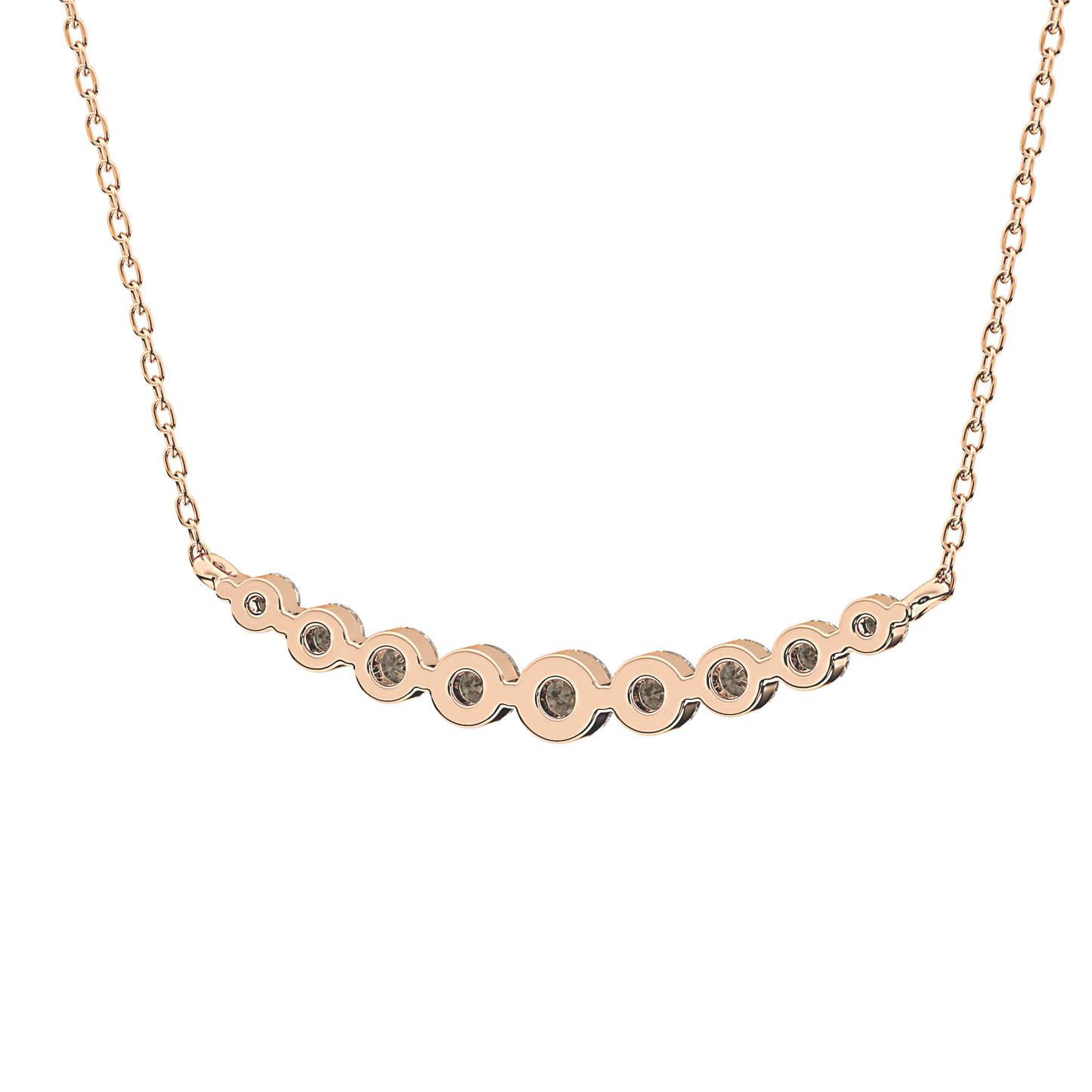 0.413 TCW Round Lab Grown Diamond Multiple Stone Necklace