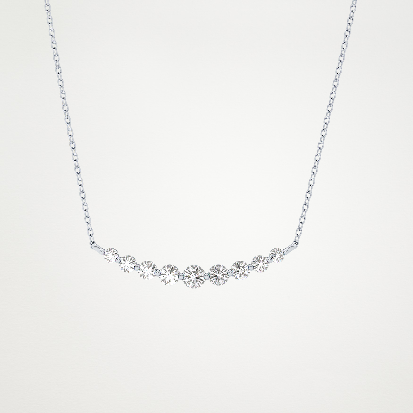 0.413 TCW Round Lab Grown Diamond Multiple Stone Necklace