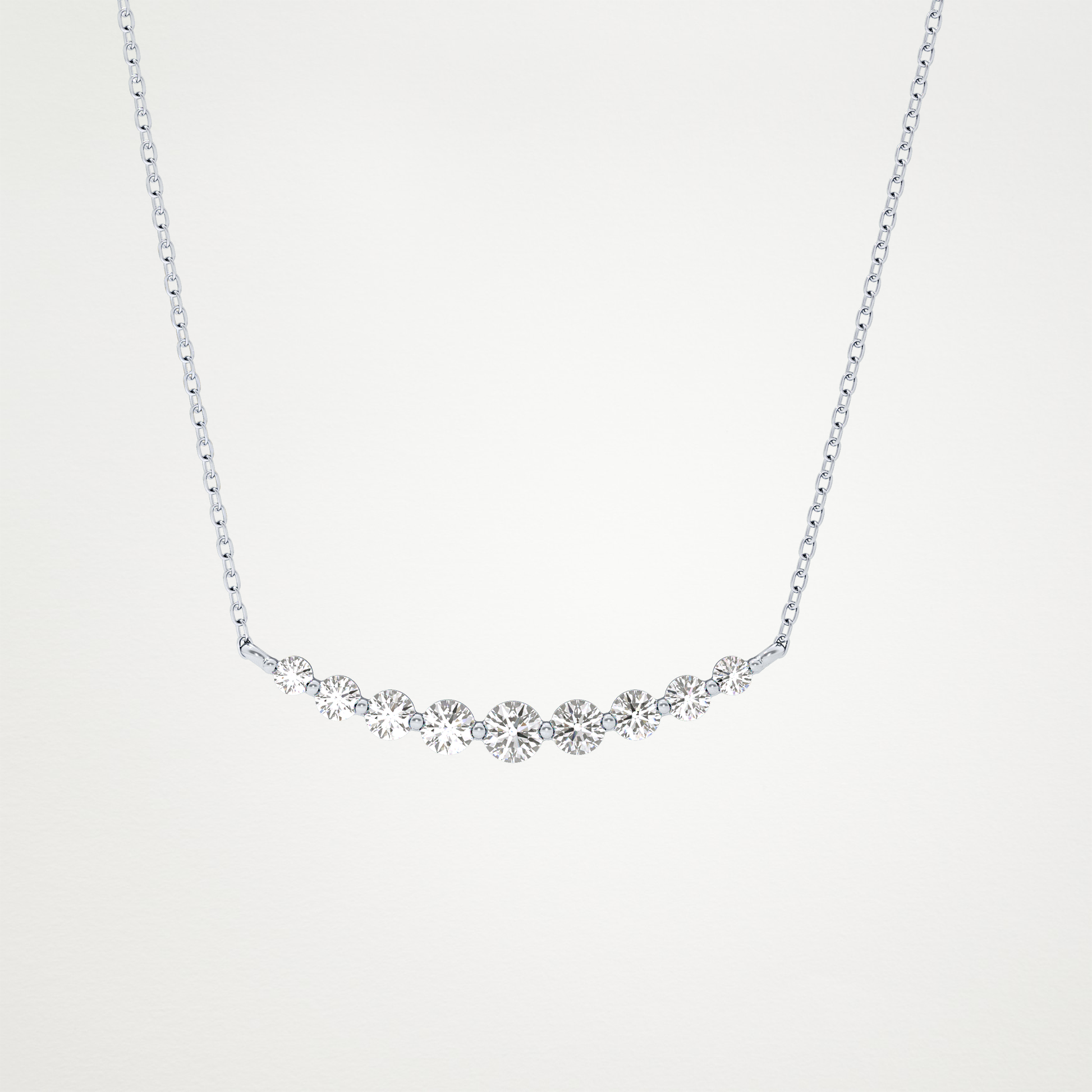 0.413 TCW Round Lab Grown Diamond Multiple Stone Necklace