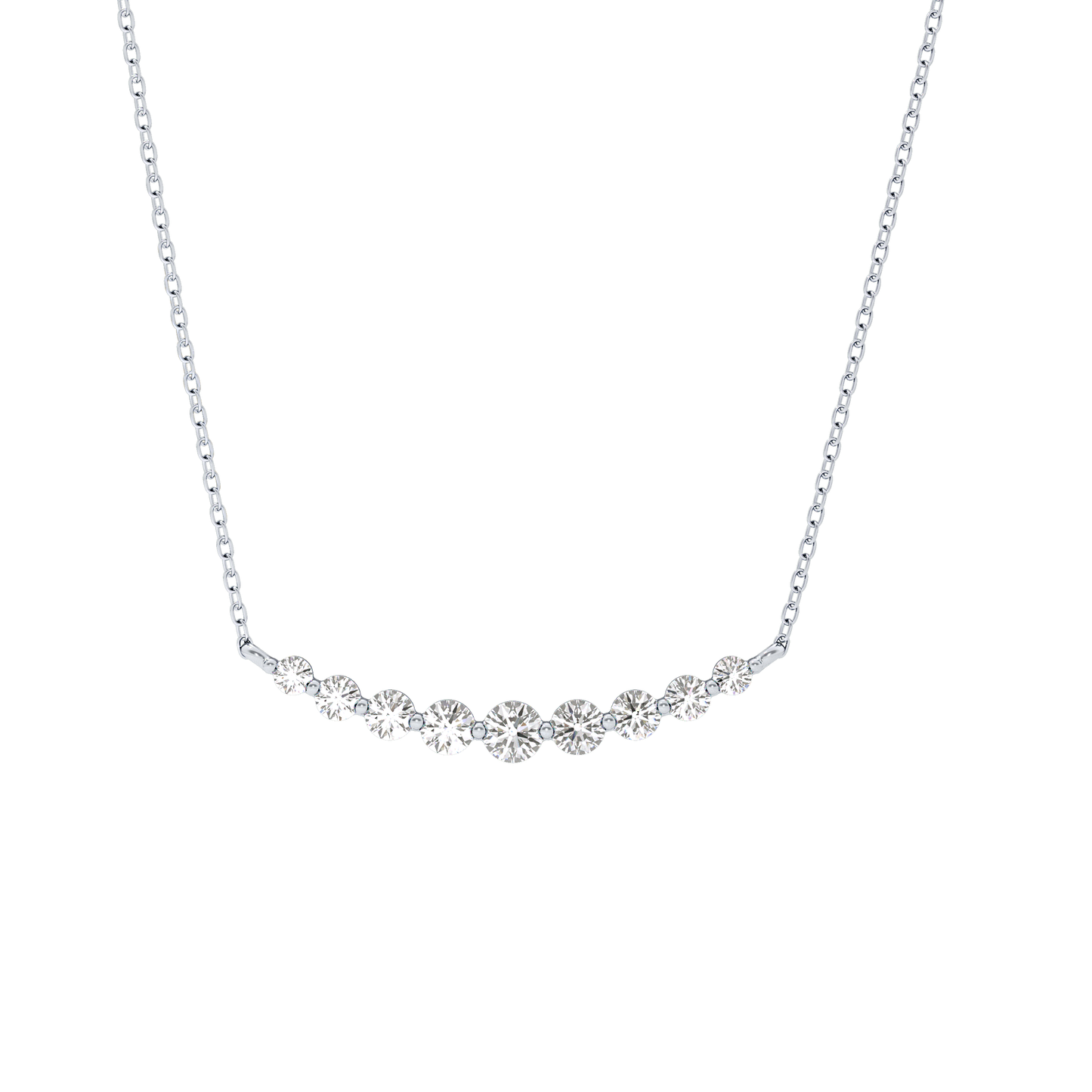 0.413 TCW Round Lab Grown Diamond Multiple Stone Necklace