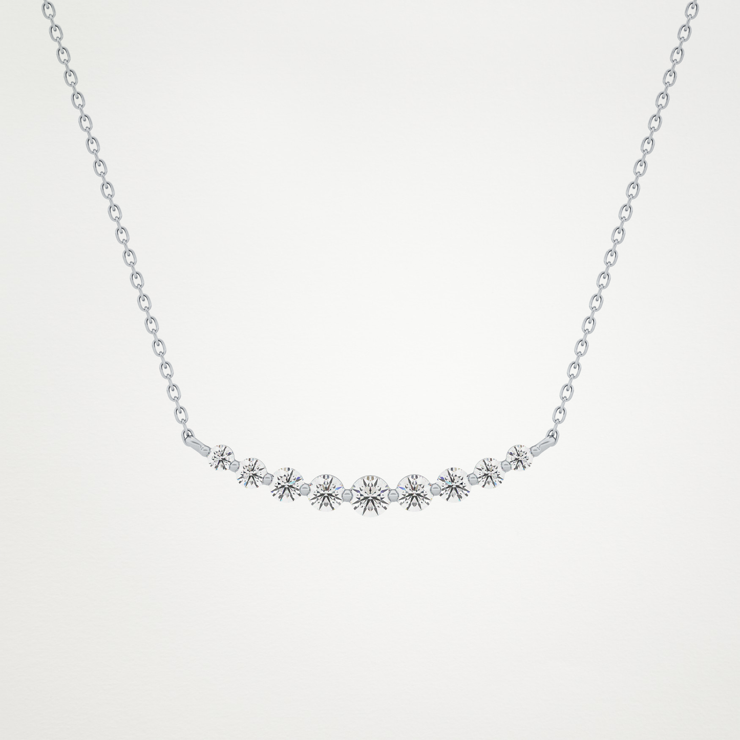 0.413 TCW Round Lab Grown Diamond Multiple Stone Necklace