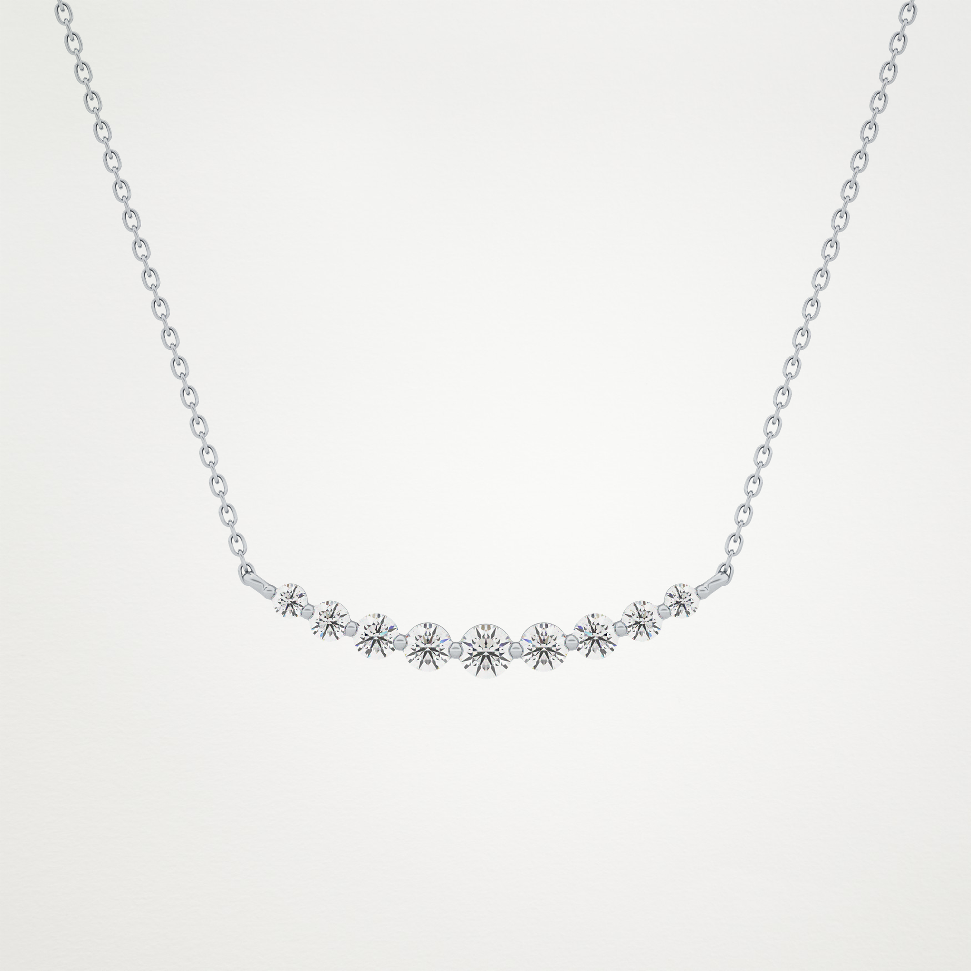 0.413 TCW Round Lab Grown Diamond Multiple Stone Necklace