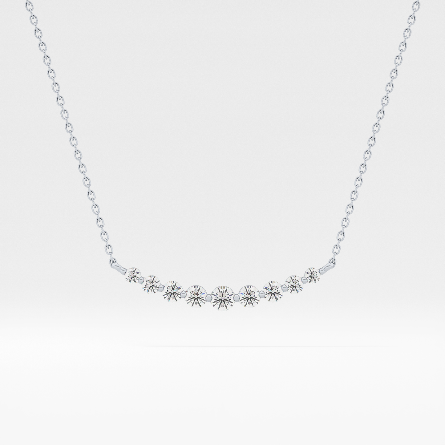 0.413 TCW Round Lab Grown Diamond Multiple Stone Necklace