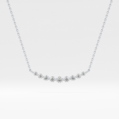 0.413 TCW Round Lab Grown Diamond Multiple Stone Necklace