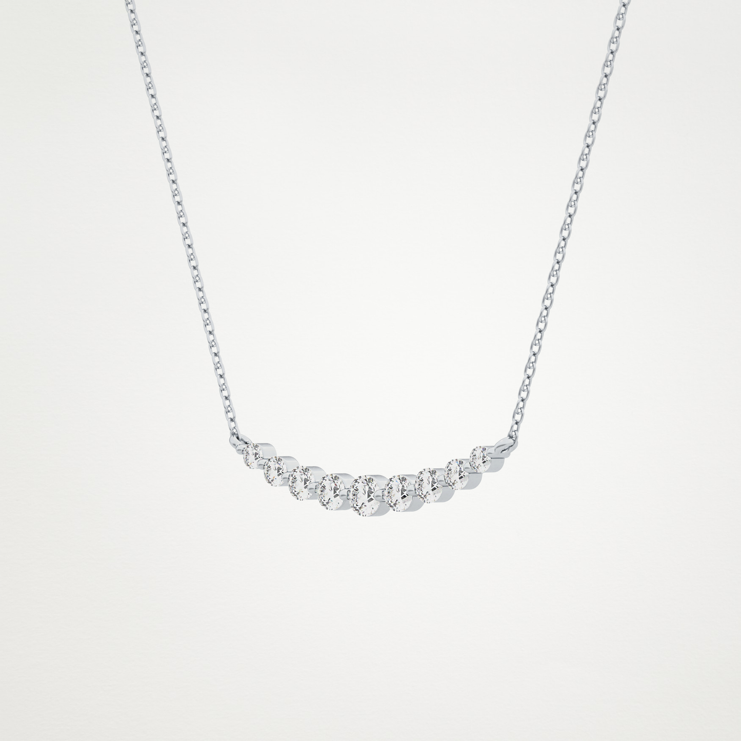 0.413 TCW Round Lab Grown Diamond Multiple Stone Necklace