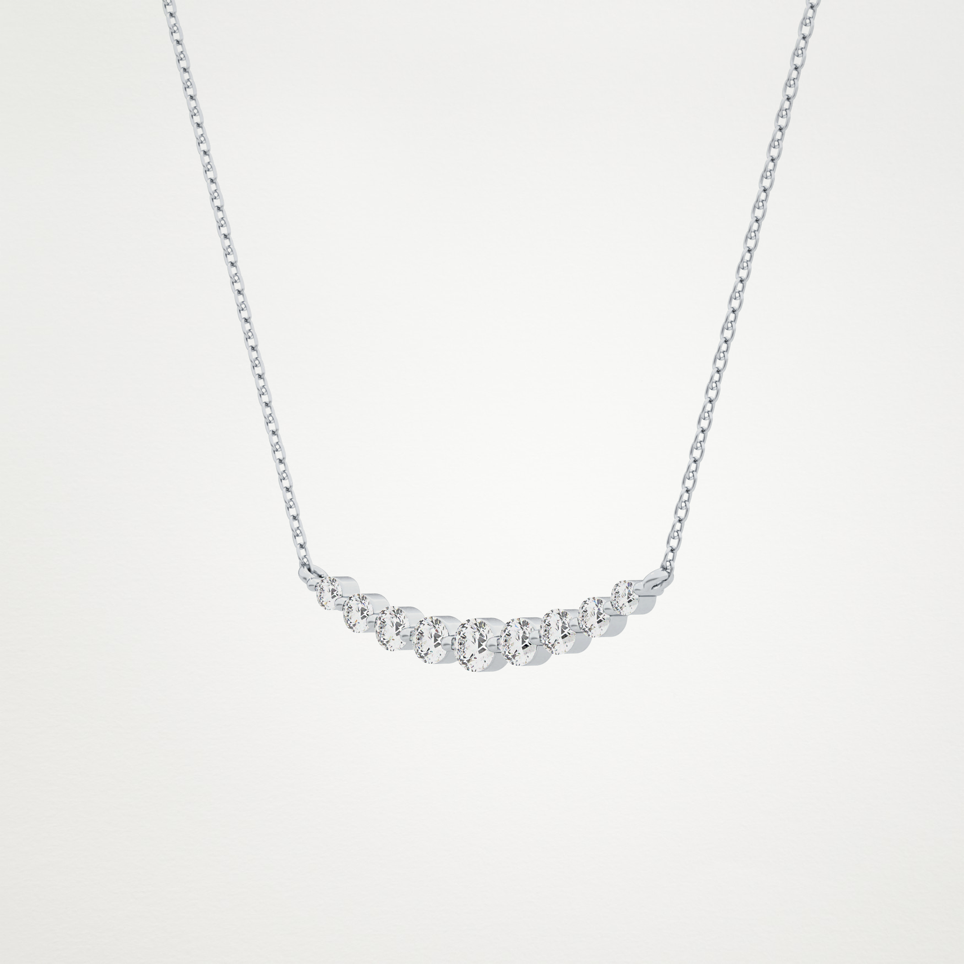 0.413 TCW Round Lab Grown Diamond Multiple Stone Necklace