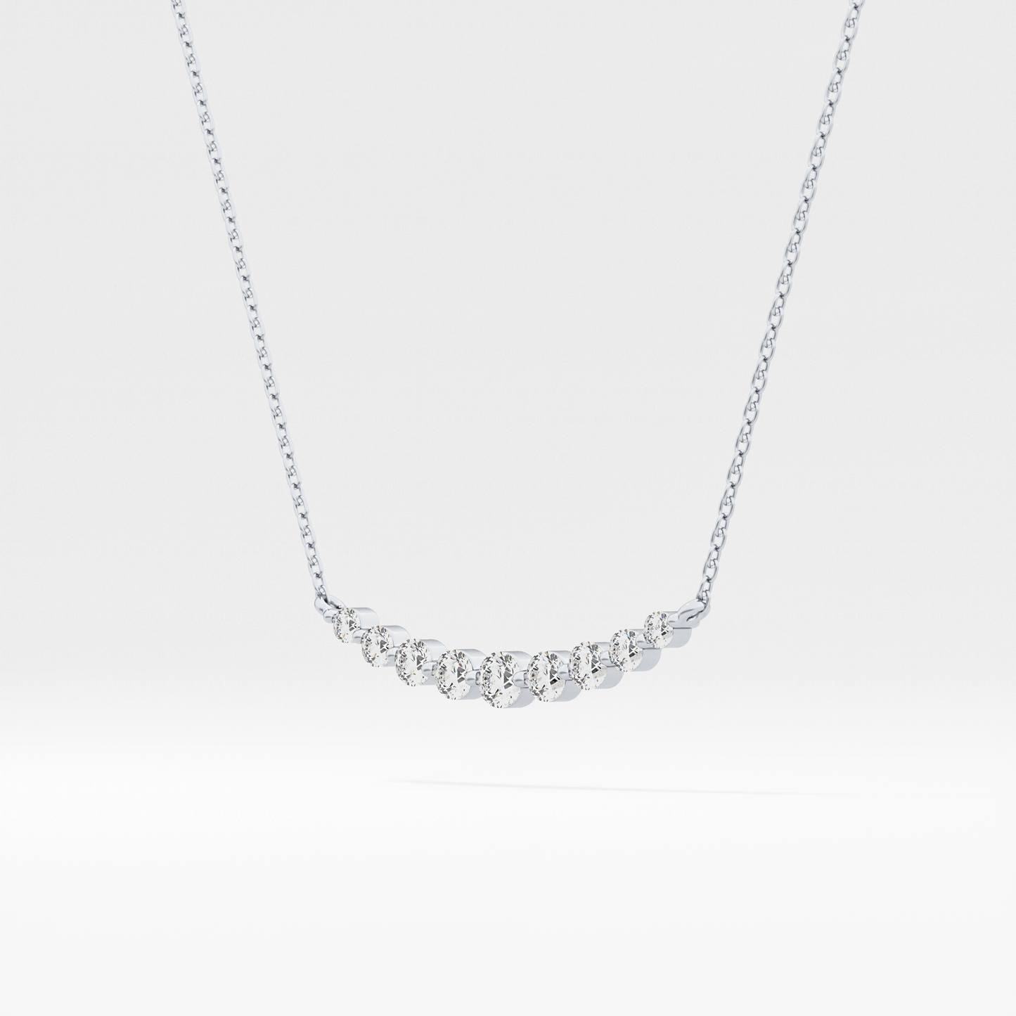 0.413 TCW Round Lab Grown Diamond Multiple Stone Necklace