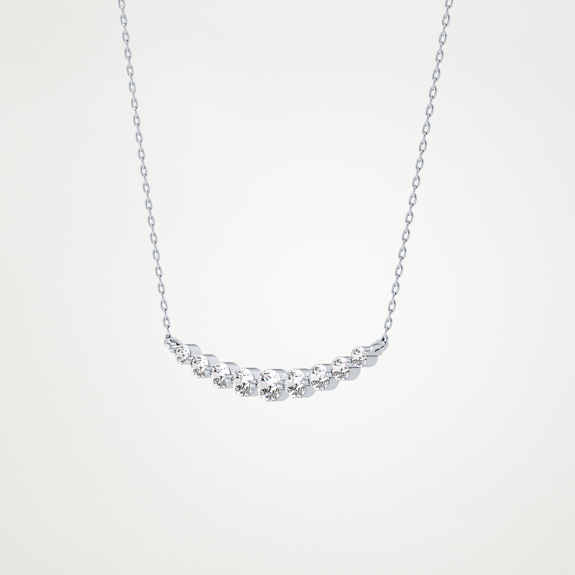 0.413 TCW Round Lab Grown Diamond Multiple Stone Necklace