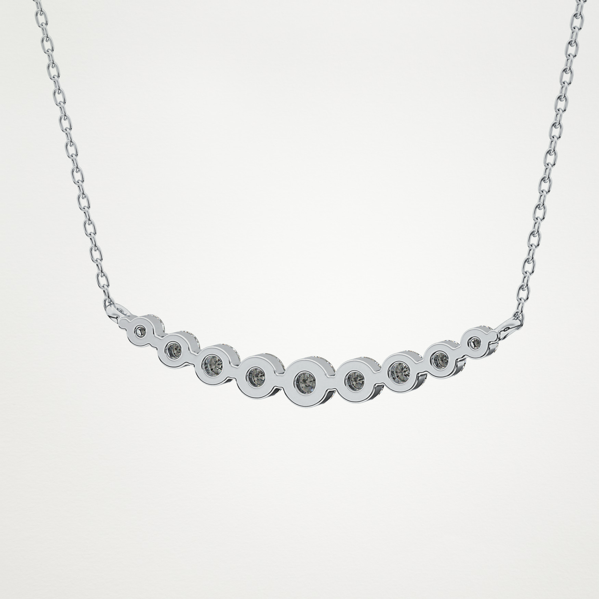 0.413 TCW Round Lab Grown Diamond Multiple Stone Necklace