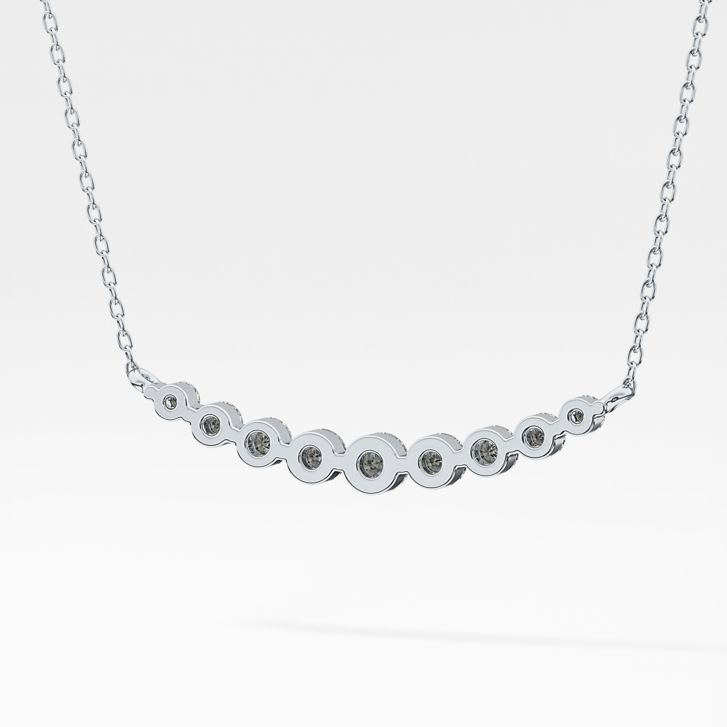 0.413 TCW Round Lab Grown Diamond Multiple Stone Necklace