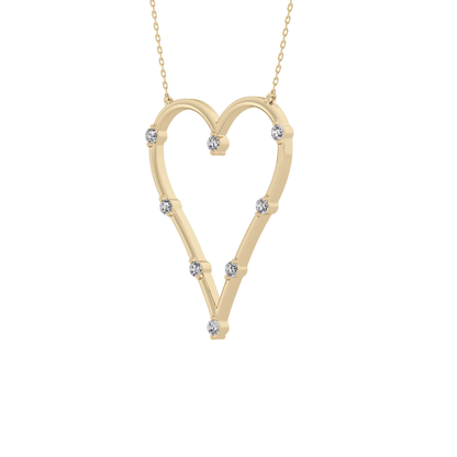 0.24 TCW Round Lab Grown Diamond Heart Shaped Necklace