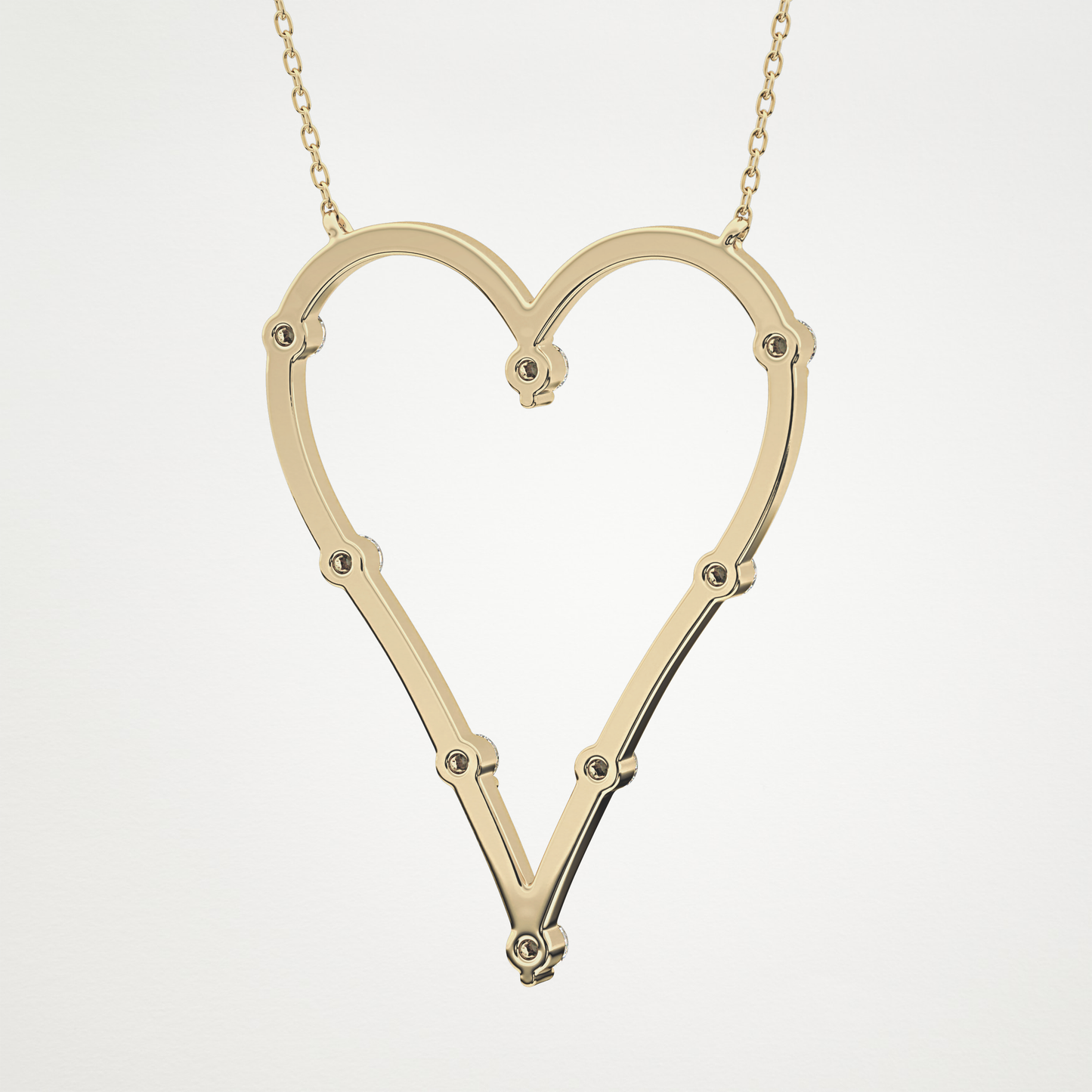 0.24 TCW Round Lab Grown Diamond Heart Shaped Necklace