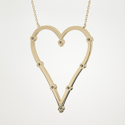 0.24 TCW Round Lab Grown Diamond Heart Shaped Necklace
