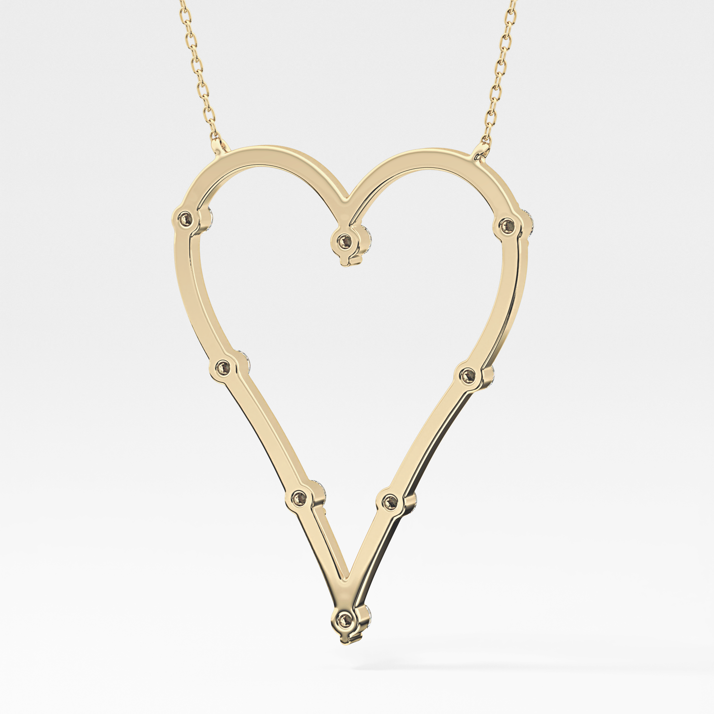 0.24 TCW Round Lab Grown Diamond Heart Shaped Necklace
