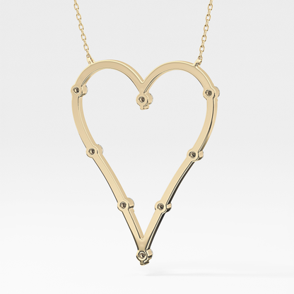 0.24 TCW Round Lab Grown Diamond Heart Shaped Necklace