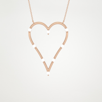 0.24 TCW Round Lab Grown Diamond Heart Shaped Necklace