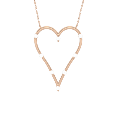 0.24 TCW Round Lab Grown Diamond Heart Shaped Necklace