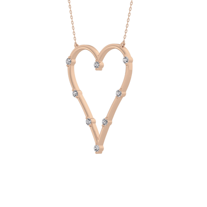 0.24 TCW Round Lab Grown Diamond Heart Shaped Necklace