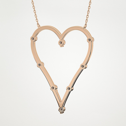 0.24 TCW Round Lab Grown Diamond Heart Shaped Necklace